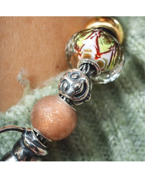 Round Feldspar Moonstone Facet Bead