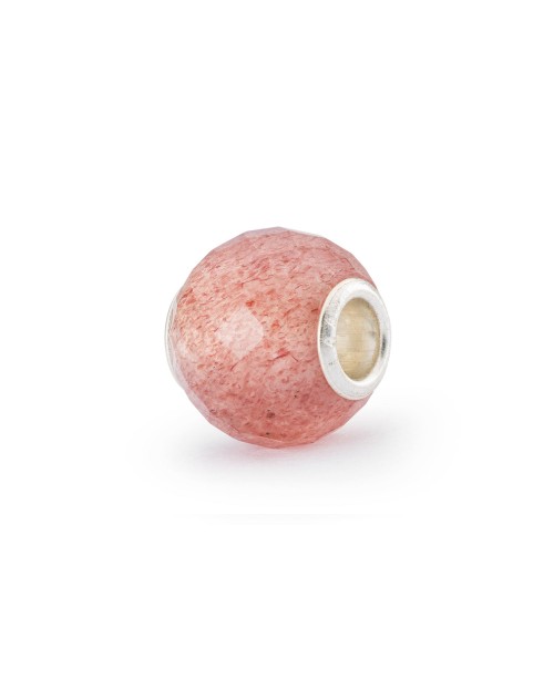 Round Strawberry Quartz Facet Bead