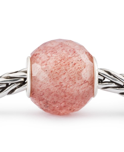 Round Strawberry Quartz Facet Bead