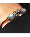 Round Light Blue Agate Bead