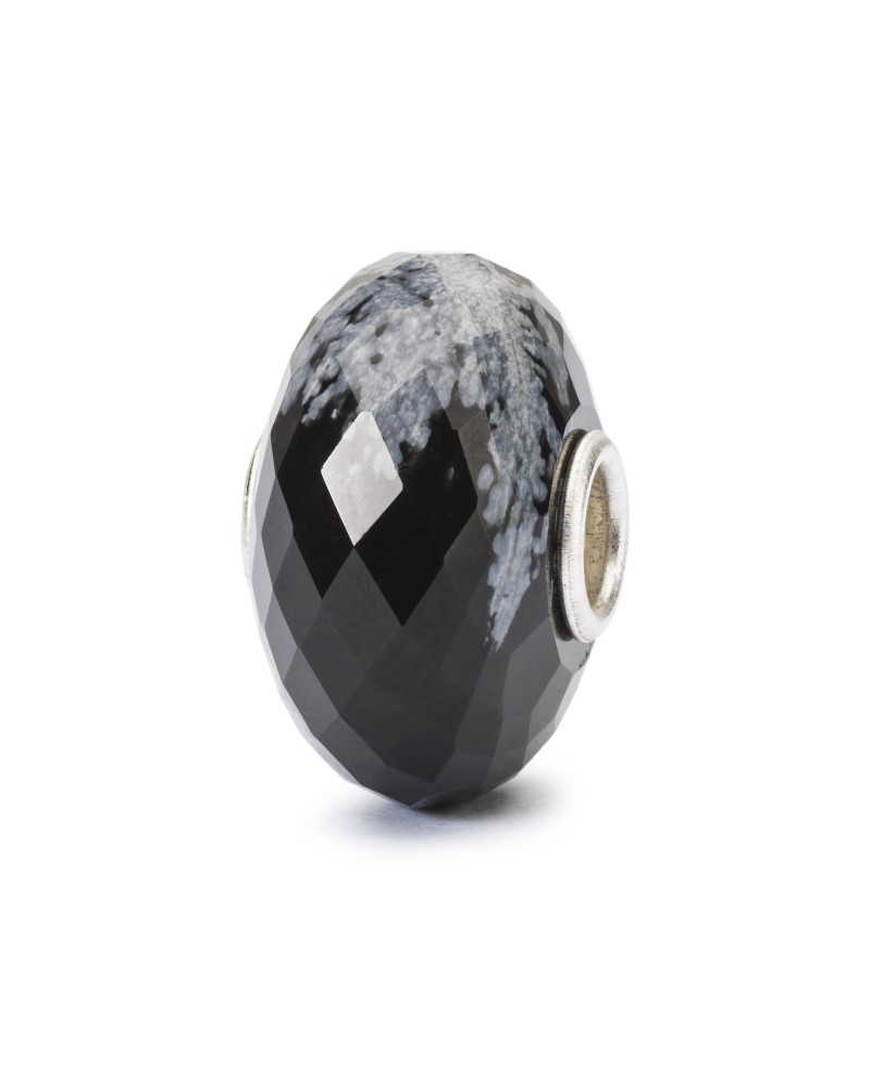 Snowflake Obsidian Facet Bead