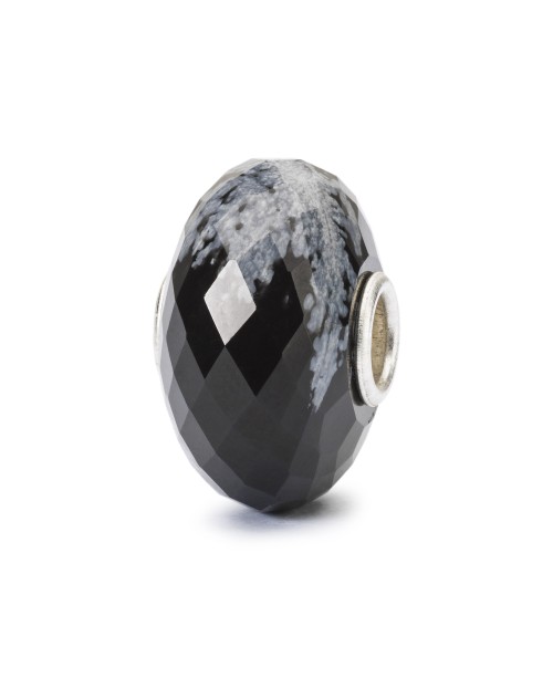 Snowflake Obsidian Facet Bead
