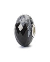 Snowflake Obsidian Facet Bead