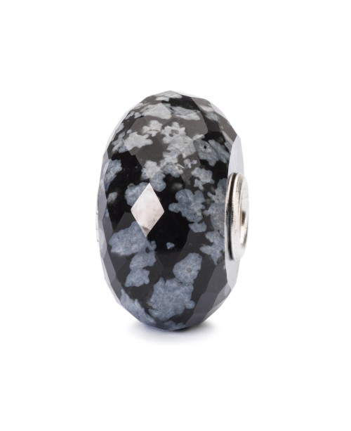 Snowflake Obsidian Facet Bead