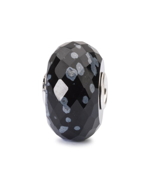 Snowflake Obsidian Facet Bead