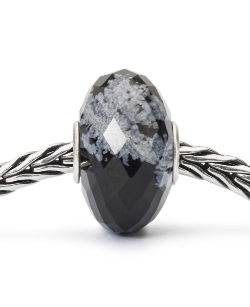 Snowflake Obsidian Facet Bead