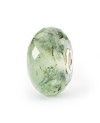 Prehnite with Tourmalinated Quartz Bead