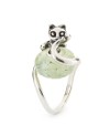 Prehnite with Tourmalinated Quartz Bead