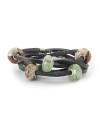 Prehnite with Tourmalinated Quartz Bead