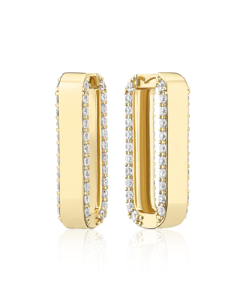 Earrings SJ-E2452-CZ-YG