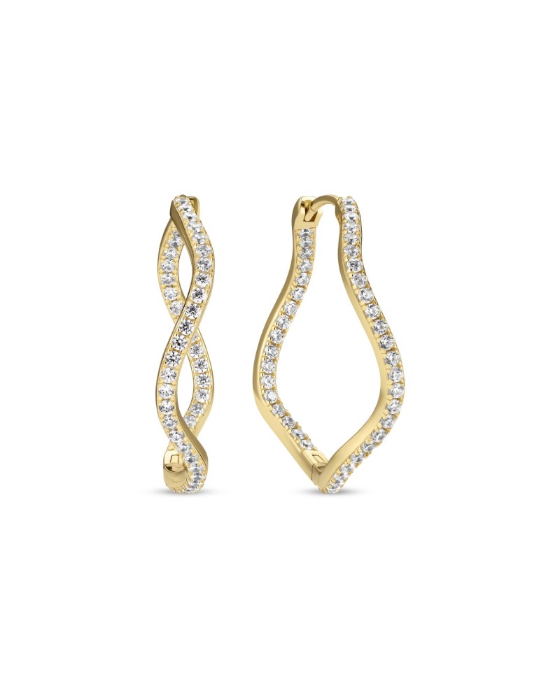 Ellera Waves Earrings SJ-E3879-CZ-YG