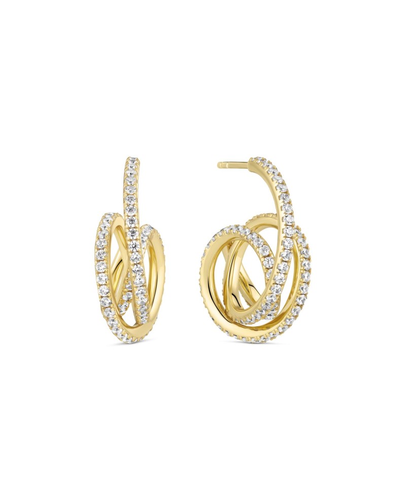 Spirale Earrings SJ-E2590-CZ-YG