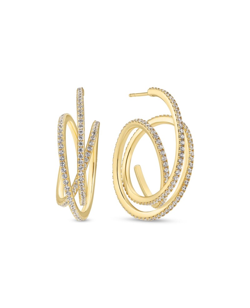 Spirale Earrings SJ-E2591-CZ-YG