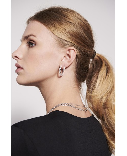 Ferrara Earrings SJ-E12108-CZ-SS