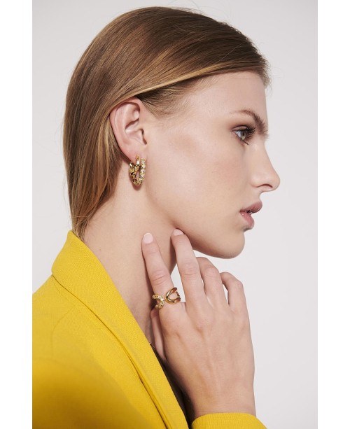 Ferrara Earrings SJ-E12109-CZ-SG