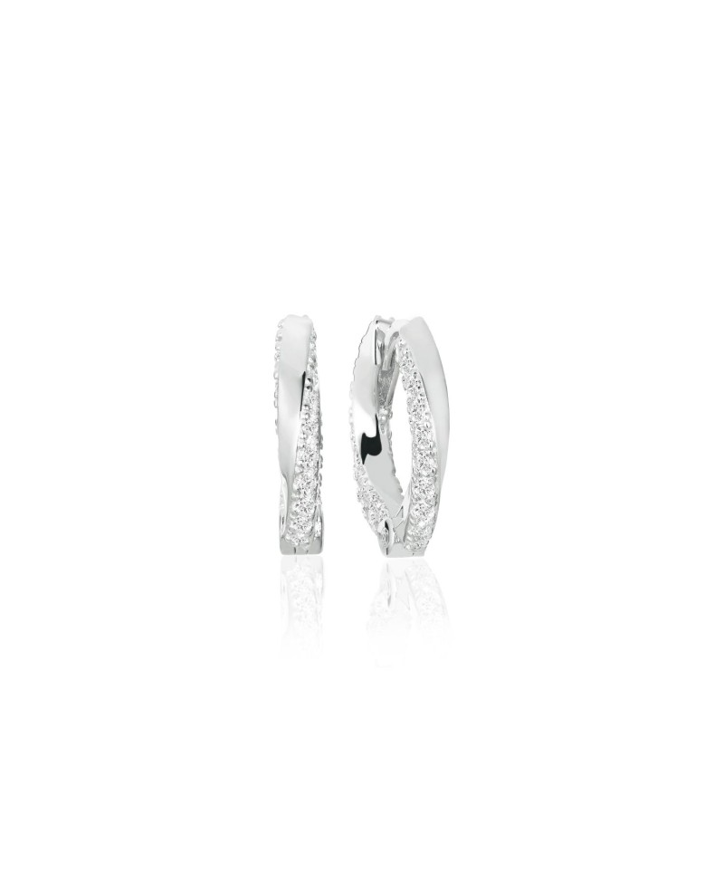 Ferrara Earrings SJ-E12109-CZ-SS