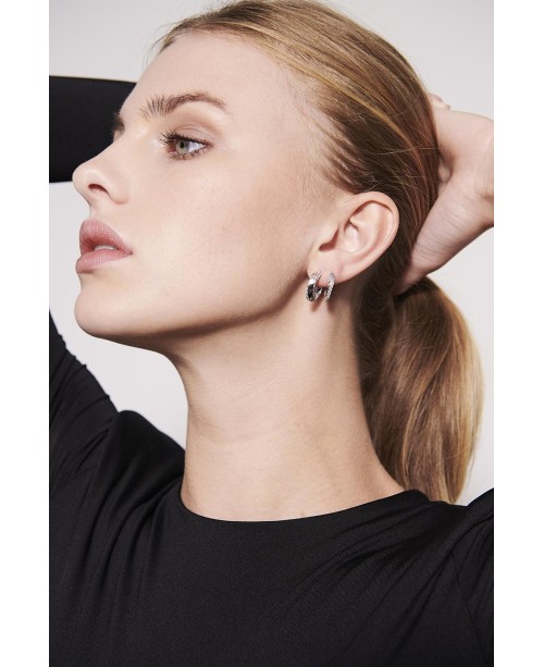 Ferrara Earrings SJ-E12109-CZ-SS