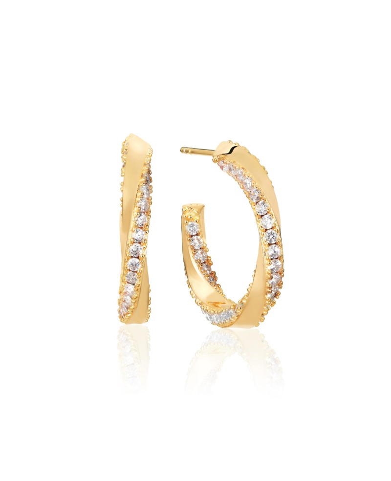 Ferrara Earrings SJ-E12111-CZ-SG
