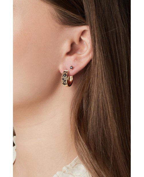 Princess Earrings SJ-E3MMRD-BK-YG