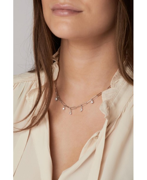 Rimini Necklace SJ-N22122-CZ-SS