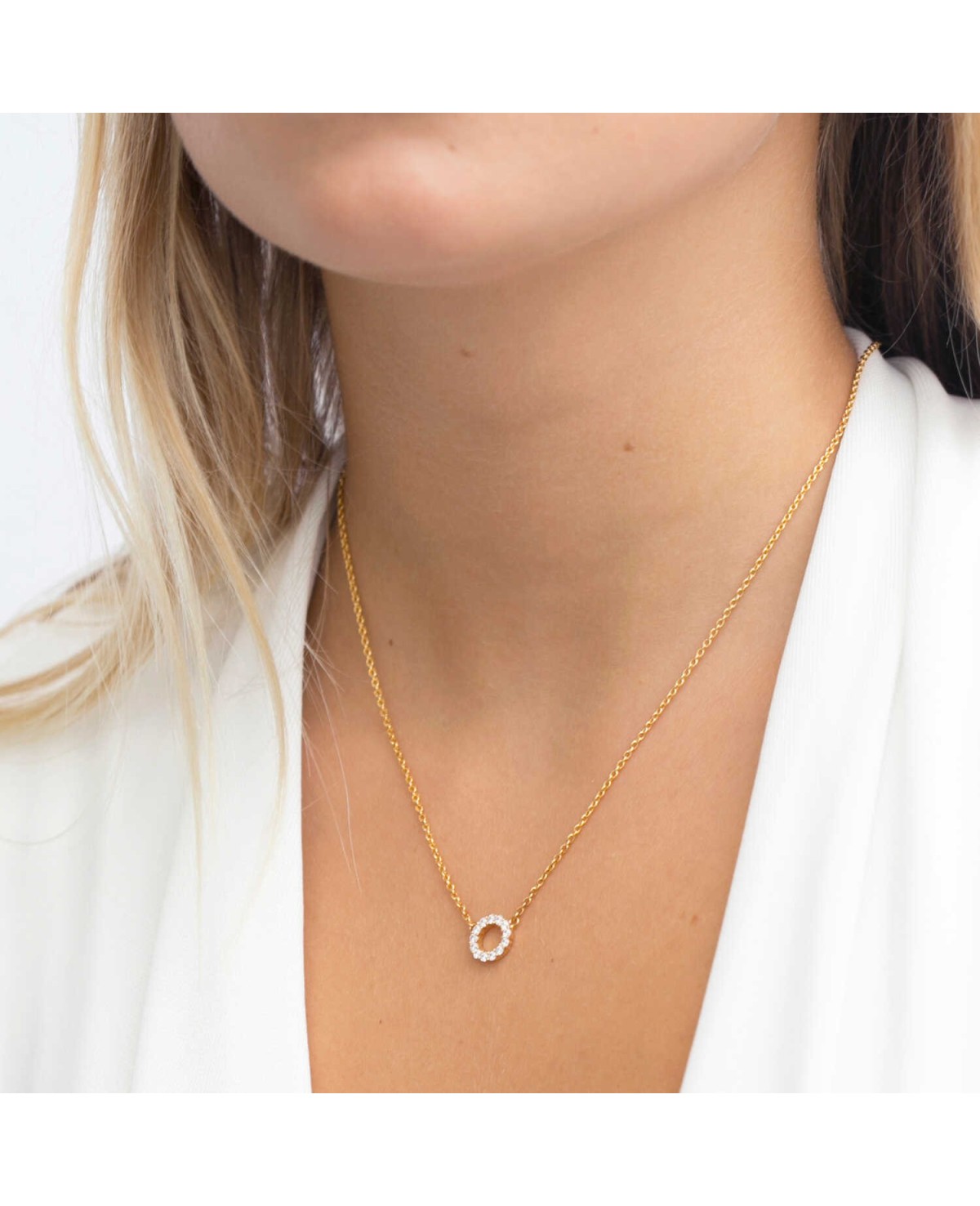 Biella Necklace SJ-C337(1)-CZ(YG)