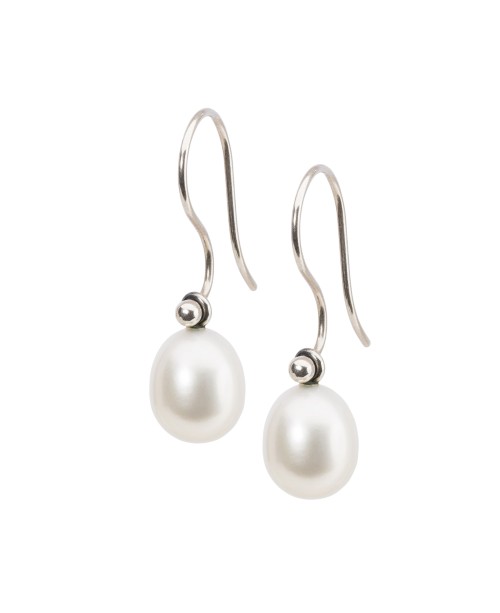 White Pearl Oval Earring Pendants