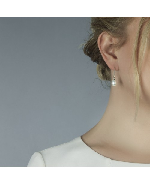 White Pearl Oval Earring Pendants