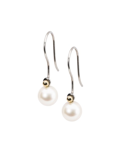 White Pearl Round Earring Pendants