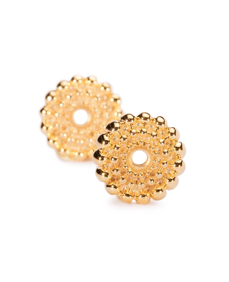 Sun Circle Earrings, Small, Gold Plated