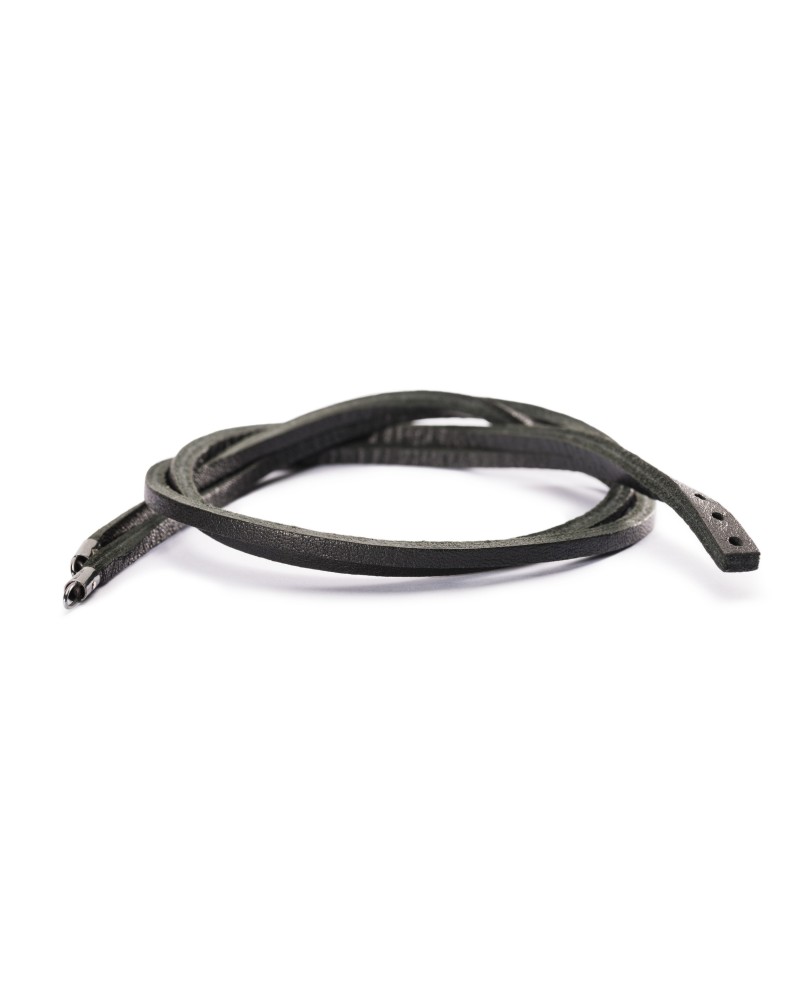 Leather Bracelet Black/Silver,