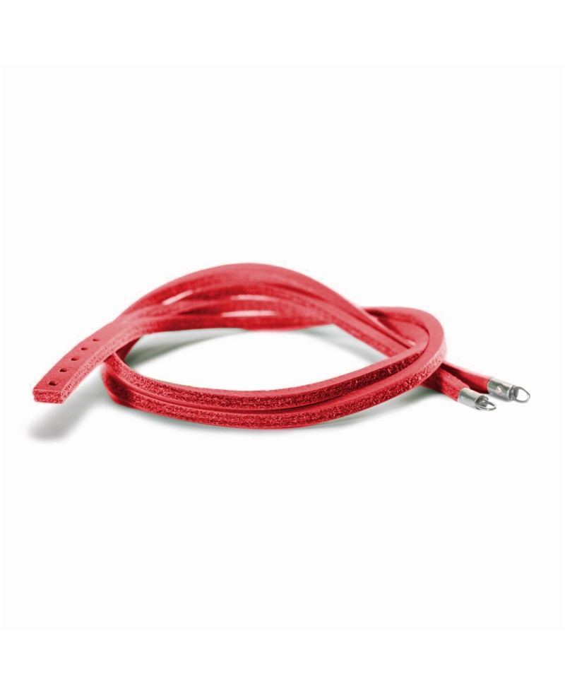 Leather Bracelet Red/Silver