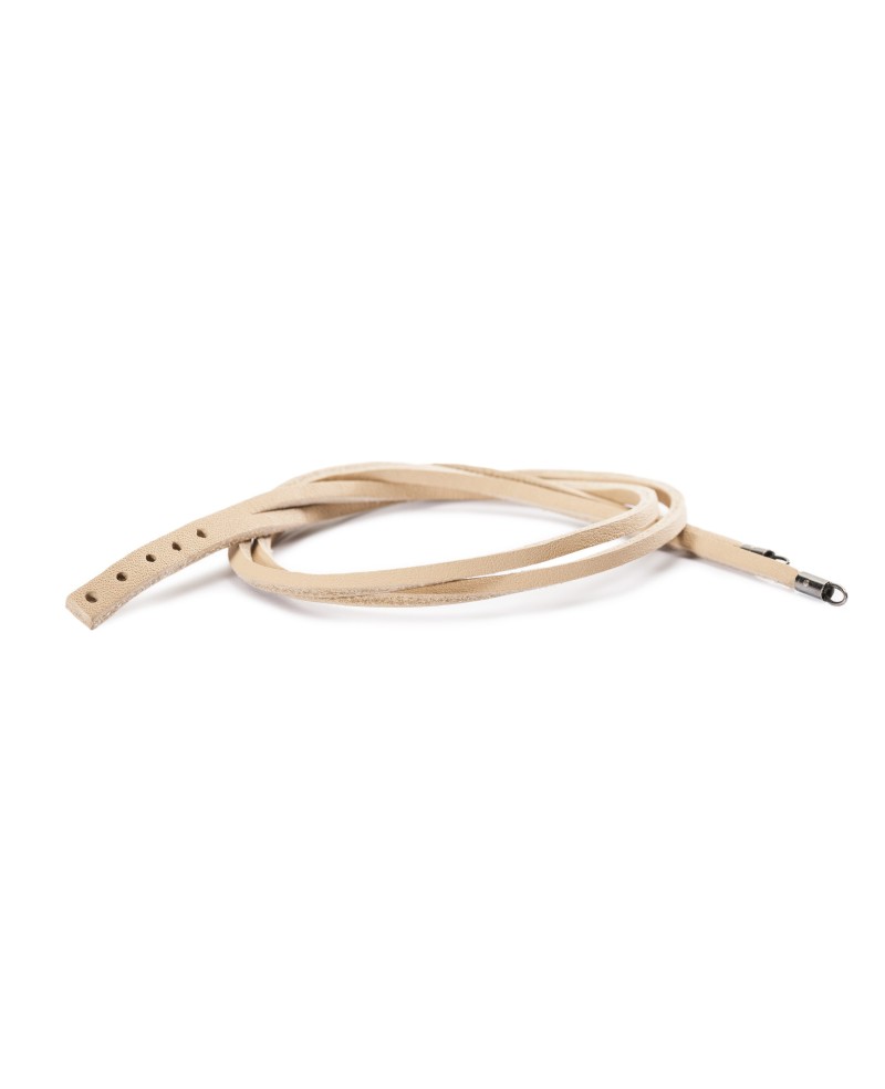 Leather Bracelet Beige/Silver