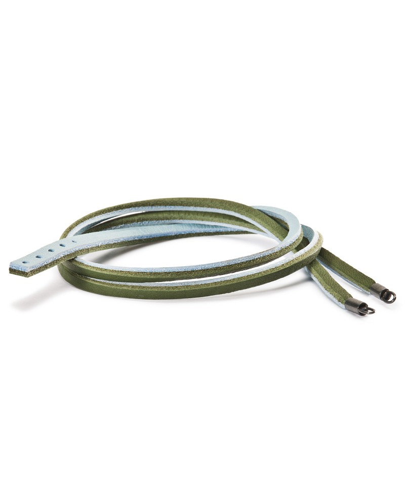 Leather Bracelet Light Blue/Green