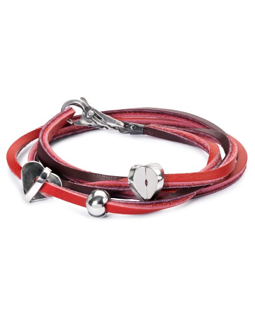 Leather Bracelet Red/Bordeaux