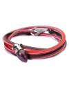 Leather Bracelet Red/Bordeaux