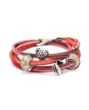 Leather Bracelet Red/Bordeaux
