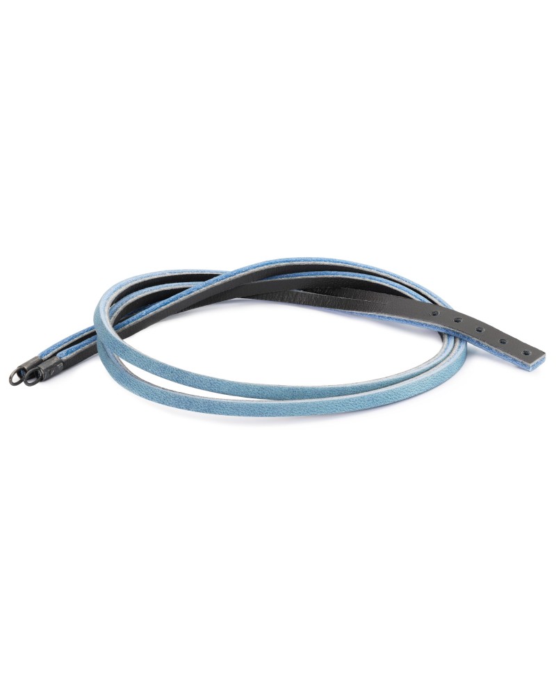 Leather Bracelet Light Blue/Dark Grey