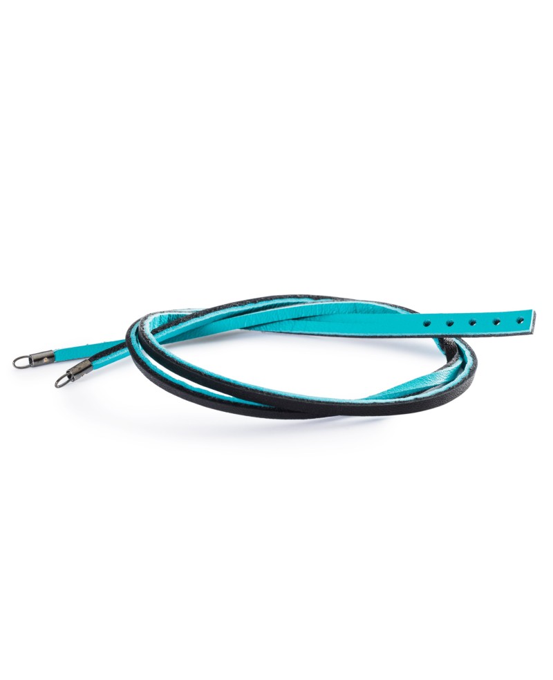 Leather Bracelet Cyan/Key