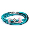 Leather Bracelet Cyan/Key