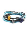 Leather Bracelet Cyan/Key