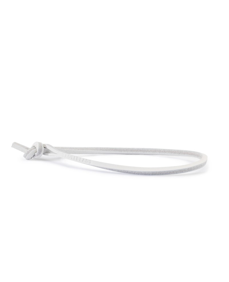 Single Leather Bracelet, White