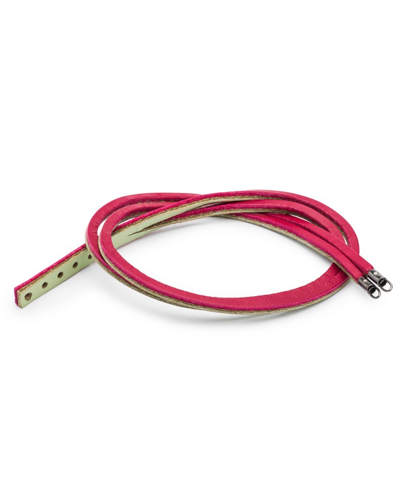 Leather Bracelet Cherry/Sage Green