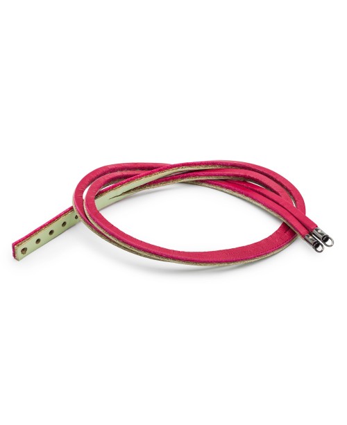 Leather Bracelet Cherry/Sage Green