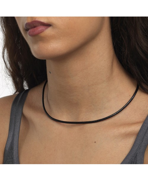 Juoda Odinė Kaklo Virvelė