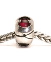 Silver Bead with Garnets Bead
