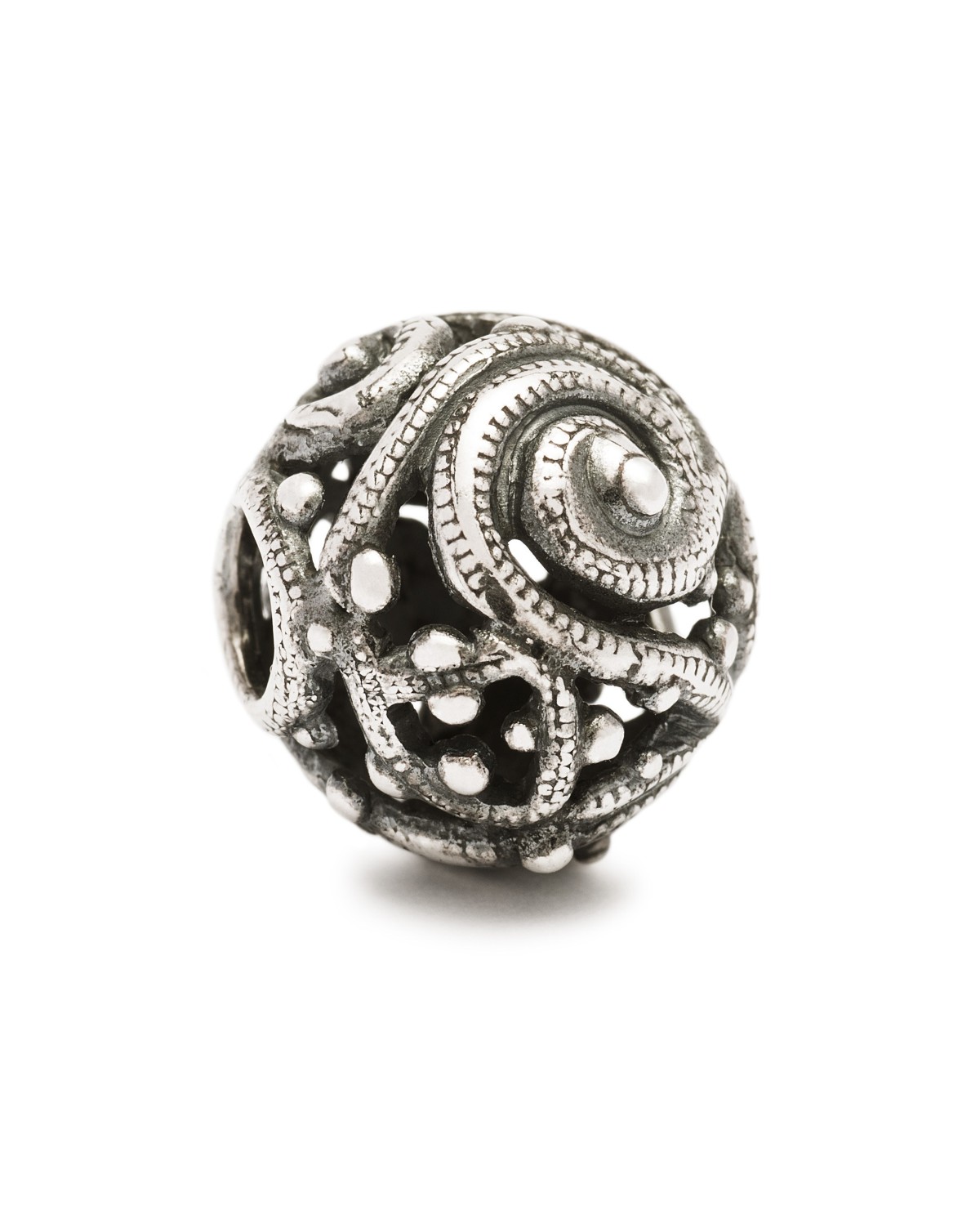 Silver Whorl Bead