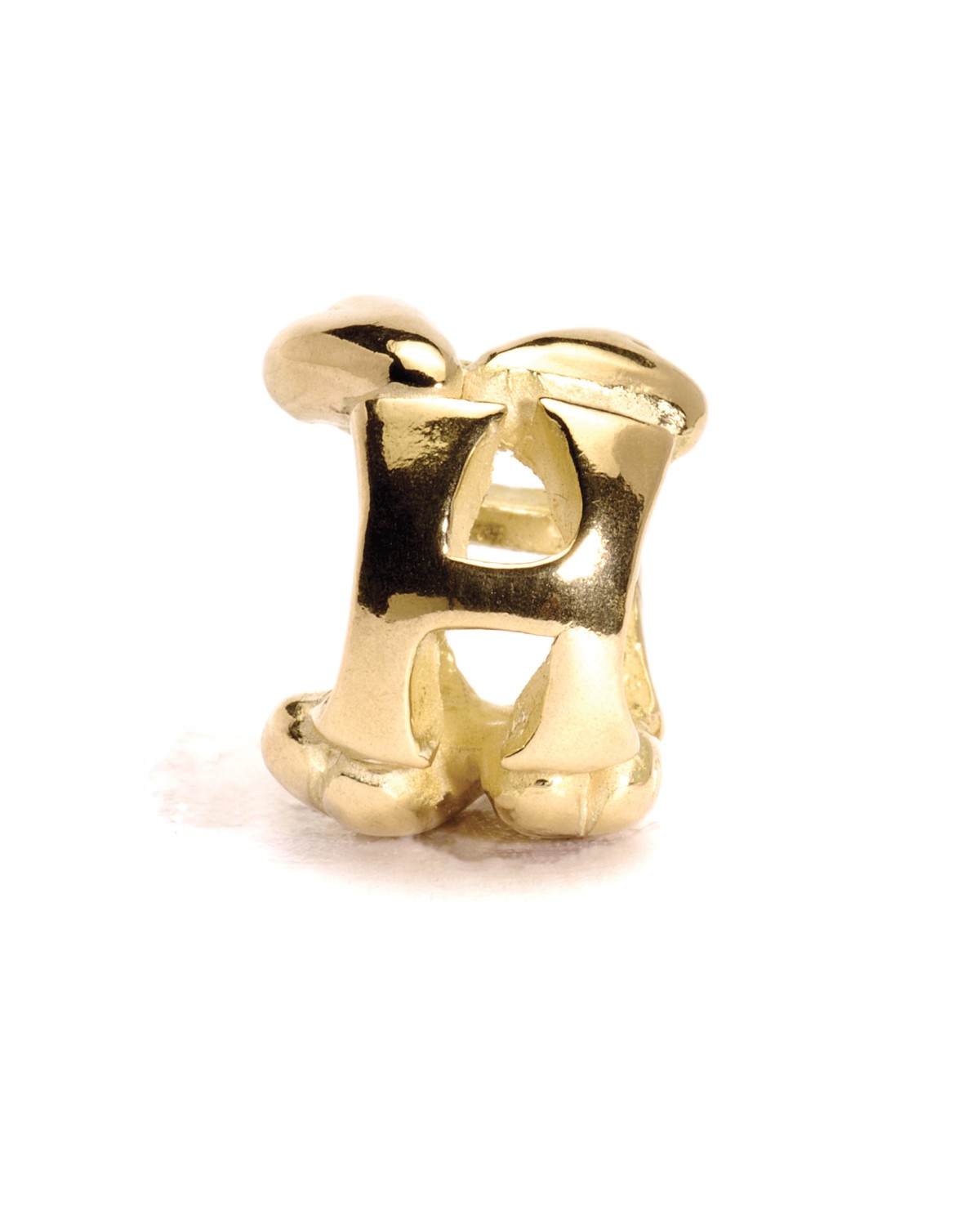 Letter Bead, H, Gold