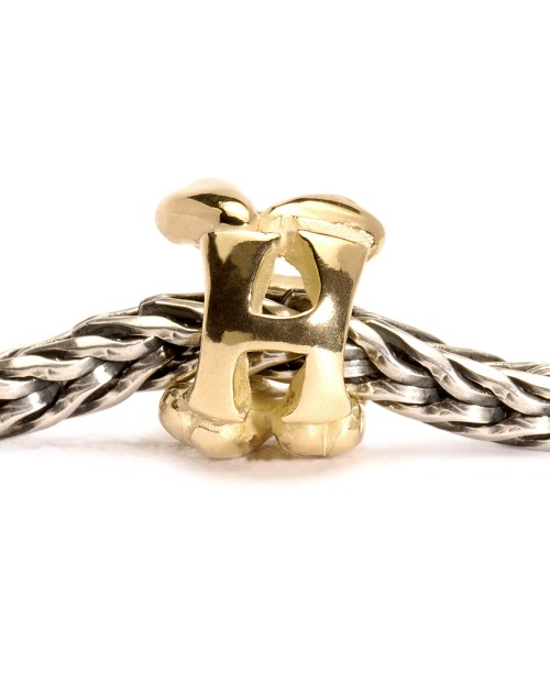 Letter Bead, H, Gold