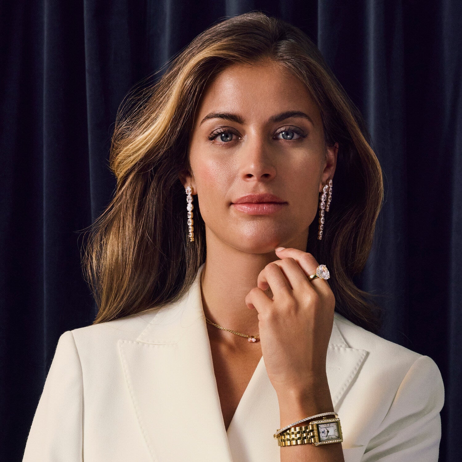 18K gold plated | White