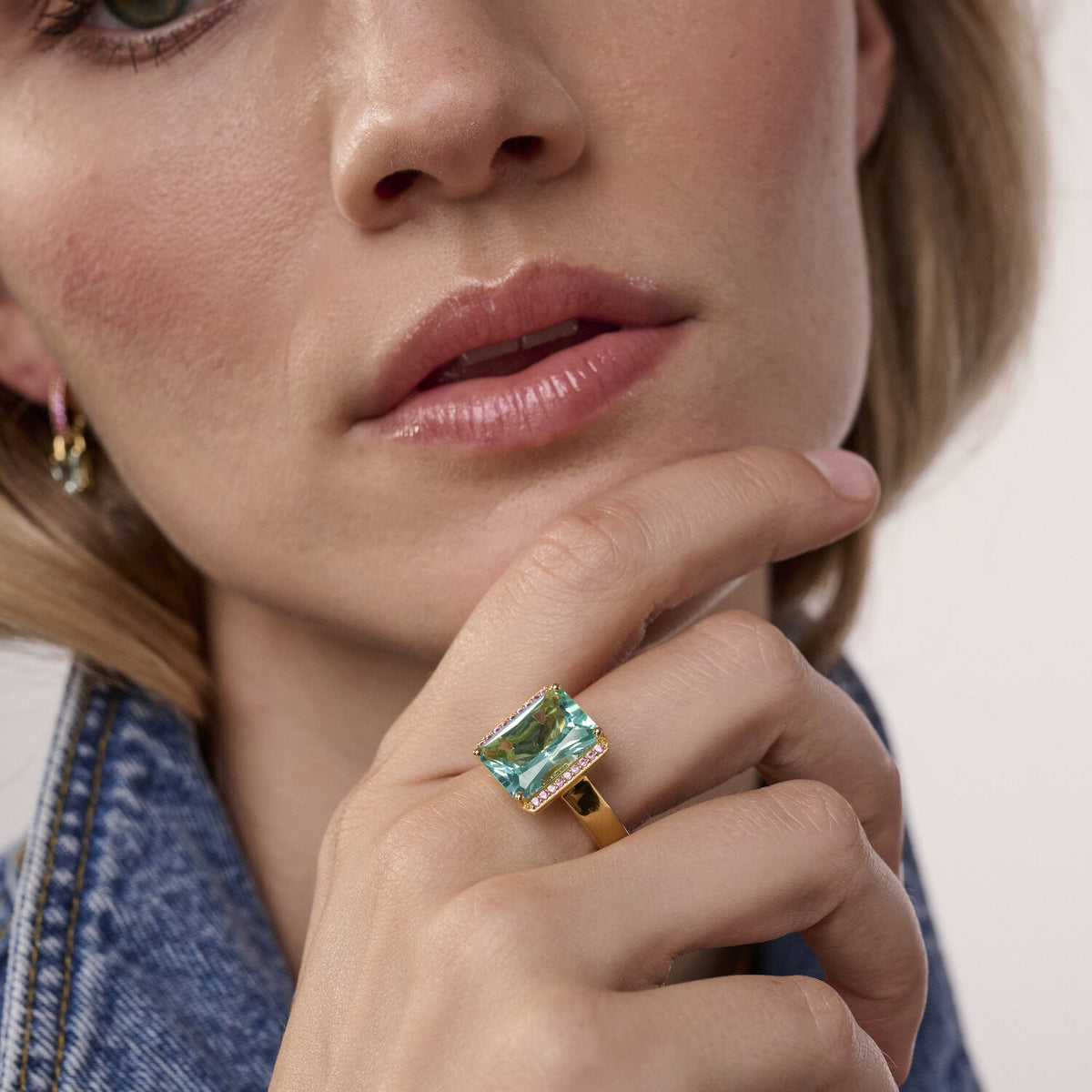 18K gold plated | Pink & Turquoise | 60, 18K gold plated | Pink & Turquoise | 58, 18K gold plated | Pink & Turquoise | 56, 18K gold plated | Pink & Turquoise | 54, 18K gold plated | Pink & Turquoise | 52